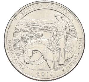 1/4 доллара (25 центов) 2016 года P США «Национальные парки — №34 Национальный парк Теодор-Рузвельт» — Фото №1