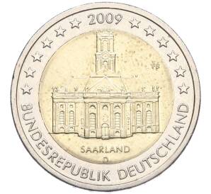 2 евро 2009 года D Германия «Федеральные земли Германии — Церковь Людвига в Саарбрюккен в Сааре» — Фото №1