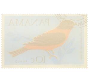 Почтовая марка 10 сентесимо 1965 года Панама «Малиновобрюхая расписная танагра» (Авиапочта) — Фото №2