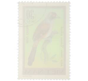 Почтовая марка 30 су 1978 года Вьетнам «Певчие птицы - Длиннохвостый сорокопут (Lanius schach)» — Фото №2