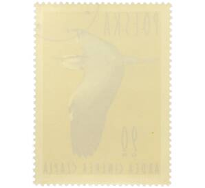 Почтовая марка 90 грошей 1964 года Польша «Водоплавающие птицы — Серая цапля» — Фото №2