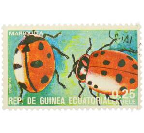 Почтовая марка 0.25 экуэле 1978 года Экваториальная Гвинея «Насекомые — Божья коровка» — Фото №1