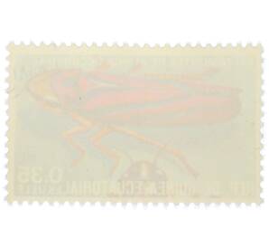 Почтовая марка 0.35 экуэле 1978 года Экваториальная Гвинея «Насекомые — Красная полосатая листовая цикадка» — Фото №2