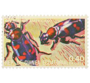 Почтовая марка 0.40 экуэле 1978 года Экваториальная Гвинея «Насекомые — Американский жук-могильщик» — Фото №1