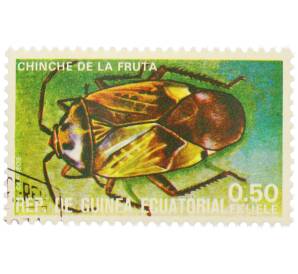Почтовая марка 0.50 экуэле 1978 года Экваториальная Гвинея «Насекомые — Клоп-слепняк» — Фото №1