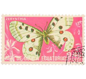 Почтовая марка 0.45 экуэле 1974 года Экваториальная Гвинея «Бабочки» — Фото №1