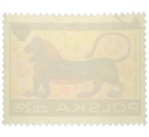 Почтовая марка 2 злотых 1976 года Польша «День марки 1976 — Коринфские вазы (Лев)» — Фото №2