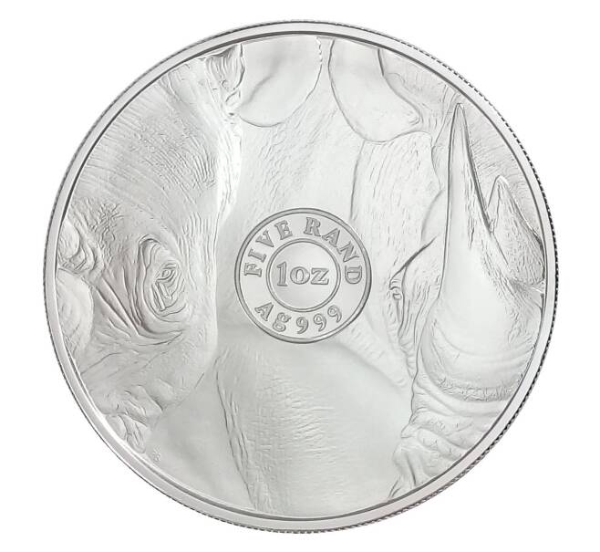 Монета 5 рэндов 2020 года ЮАР «Большая Пятерка — Носорог» (в буклете) (Артикул M2-35410)