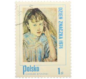 Почтовая марка 1 злотый 1974 года Польша «День почтовой марки 1974 — Девушка с голубыми глазами» — Фото №1