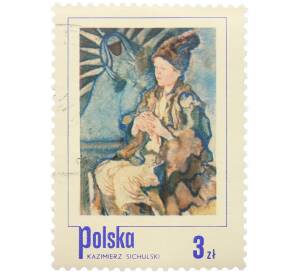 Почтовая марка 3 злотых 1974 года Польша «День почтовой марки 1974 — Крестьянский мальчик» — Фото №1