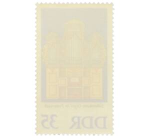 Почтовая марка 35 пфеннигов 1976 года Восточная Германия (ГДР) «Органы Зильбермана — Орган во Фрауройт» — Фото №2