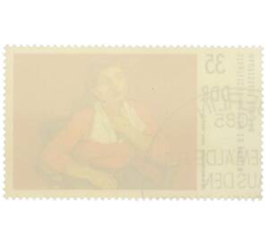 Почтовая марка 35 пфеннигов 1974 года Восточная Германия (ГДР) «Девушка в красном портрете Рудольфа Бергандера» — Фото №2