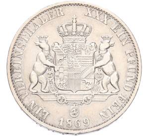 1 союзный талер 1869 года Ангальт-Дессау — Фото №2