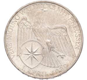 3 рейхсмарки 1929 года A Германия «Объединение Вальдека и Пруссии» — Фото №1