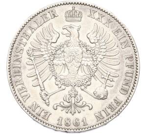1 союзный талер 1861 года Пруссия — Фото №2