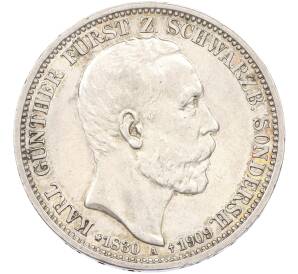 3 марки 1909 года Германия (Шварцбург-Зондерсгаузен) «Смерть Карла Гюнтера» — Фото №1