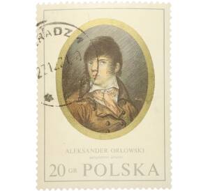Почтовая марка 20 грошей 1970 года Польша «Миниатюры известных поляков в Национальном музее в Варшаве — Автопортрет Александра Орловского» — Фото №1