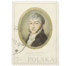 Почтовая марка 7 злотых 1970 года Польша «Миниатюры известных поляков в Национальном музее в Варшаве — Михал Огинский « — Фото №1