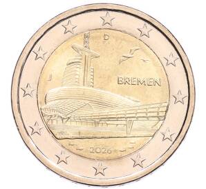 2 евро 2026 года J Германия «Федеральные земли Германии — Бремен, музей климатических зон» — Фото №1