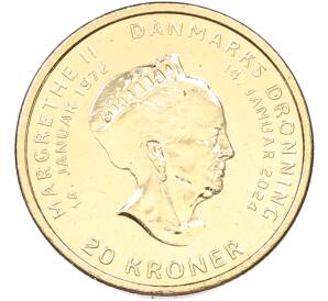 20 крон 2024 года Дания «Отречение королевы Маргрете II от престола» — Фото №1
