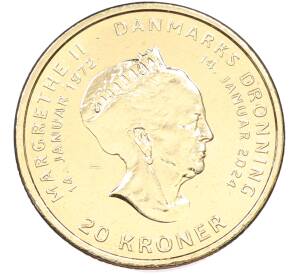 20 крон 2024 года Дания «Отречение королевы Маргрете II от престола» — Фото №1