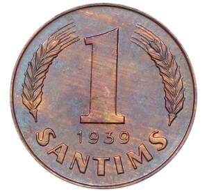 1 сантим 1939 года Латвия — Фото №1