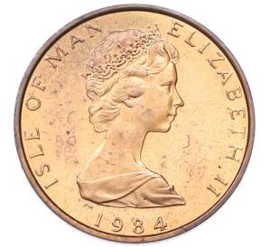 1 пенни 1984 года Остров Мэн «500 лет Геральдической палате» — Фото №2