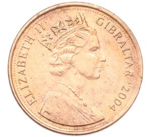 1 пенни 2004 года Гибралтар «»300 лет захвату Гибралтара»» — Фото №2