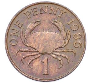 1 пенни 1986 года Гернси — Фото №1
