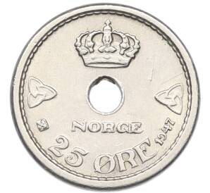 25 эре 1947 года Норвегия — Фото №1