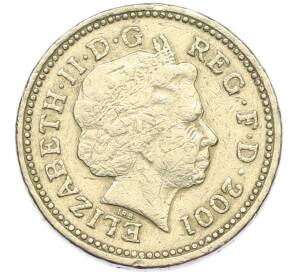 1 фунт 2001 года Великобритания — Фото №2