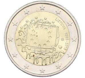 2 евро 2015 года Литва «30 лет флагу Европейского союза» — Фото №1