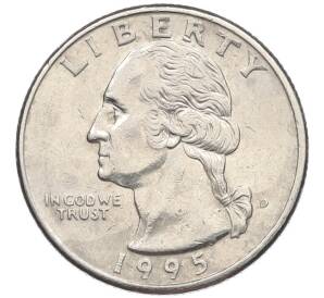 1/4 доллара (25 центов) 1995 года D США — Фото №1