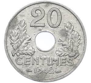 20 сантимов 1942 года Франция — Фото №1