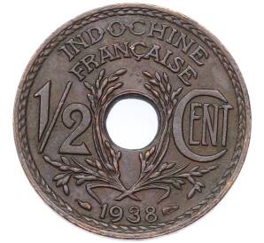 1/2 цента 1938 года Французский Индокитай — Фото №1