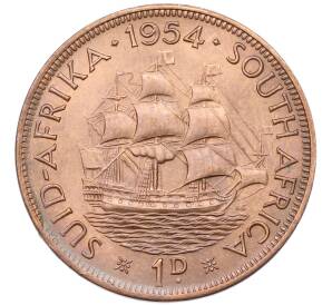 1 пенни 1954 года Британская Южная Африка — Фото №1