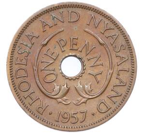 1 пенни 1957 года Родезия и Ньясаленд — Фото №1