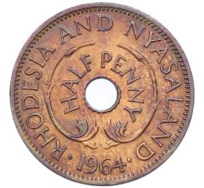 1/2 пенни 1964 года Родезия и Ньясаленд — Фото №1