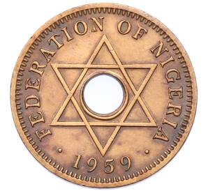 1/2 пенни 1959 года Британская Нигерия — Фото №1