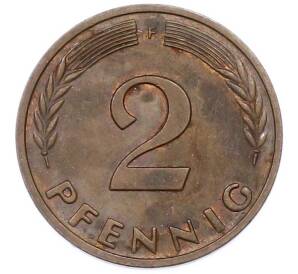 2 пфеннига 1967 года F Германия — Фото №2