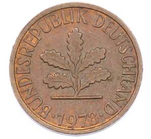 1 пфенниг 1978 года F Германия — Фото №1