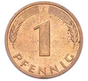 1 пфенниг 1982 года F Германия — Фото №2