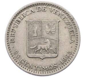 25 сентимо 1965 года Венесуэла — Фото №1