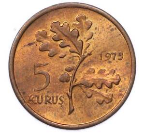 5 курушей 1973 года Турция — Фото №1