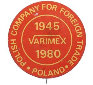 Значок 1980 года Польша «35 лет Varimex» — Фото №1