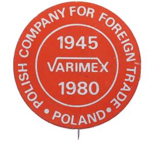Значок 1980 года Польша «35 лет Varimex» — Фото №1