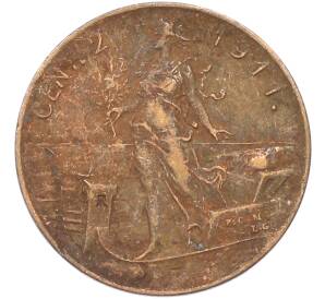 2 чентезимо 1911 года Италия — Фото №1