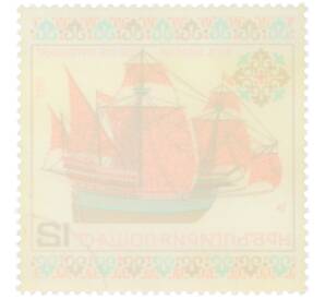 Почтовая марка 12 стотинок 1977 года Болгария «История парусного флота — Карака Санта Катерина» — Фото №2