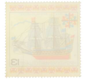 Почтовая марка 13 стотинок 1977 года Болгария «История парусного флота — Галеон Ла Короне» — Фото №2