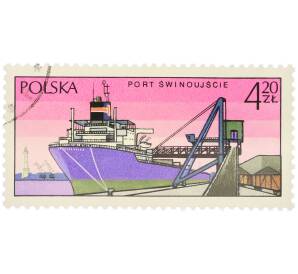 Почтовая марка 4.20 злотых 1976 года Польша «Польские порты — Угольный терминал в порту Свиноуйсьце» — Фото №1